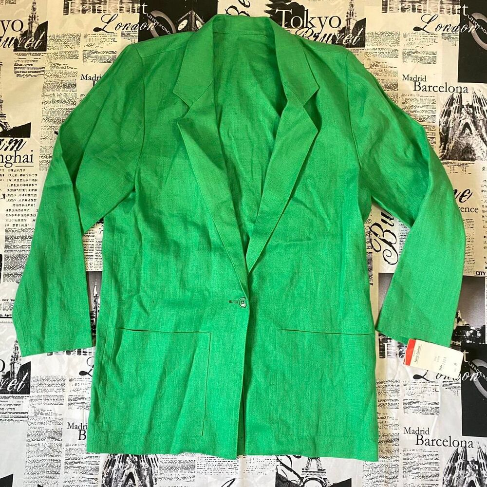 Elliott Lauren kelly green deadstock nwt vintage 70s blazer workwear suit jacket